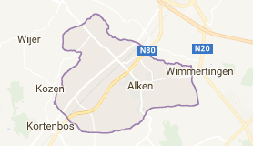 Kaart luchthavenvervoer in Alken