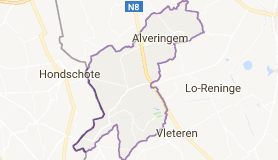 Kaart luchthavenvervoer in Alveringem