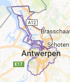Kaart luchthavenvervoer in Antwerpen
