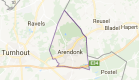Kaart luchthavenvervoer in Arendonk