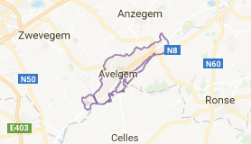 Kaart luchthavenvervoer in Avelgem