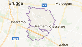Kaart luchthavenvervoer in Beernem