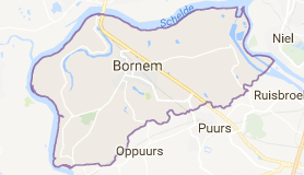 Kaart luchthavenvervoer in Bornem