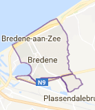 Kaart luchthavenvervoer in Bredene