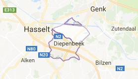 Kaart luchthavenvervoer in Diepenbeek