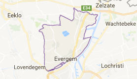 Kaart luchthavenvervoer in Evergem