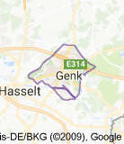 Kaart luchthavenvervoer in Genk