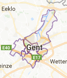 Kaart luchthavenvervoer in Gent