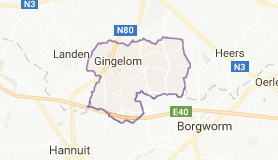 Kaart luchthavenvervoer in Gingelom