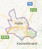Kaart luchthavenvervoer in Halle