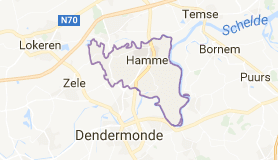 Kaart luchthavenvervoer in Hamme