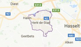 Kaart luchthavenvervoer in Herk-de-Stad