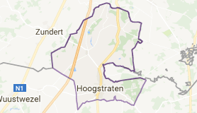 Kaart luchthavenvervoer in Hoogstraten