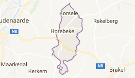 Kaart luchthavenvervoer in Horebeke