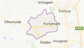 Kaart luchthavenvervoer in Kortemark