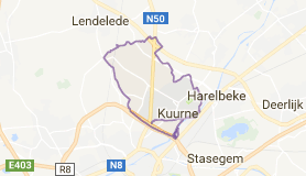 Kaart luchthavenvervoer in Kuurne