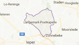 Kaart luchthavenvervoer in Langemark-Poelkapelle