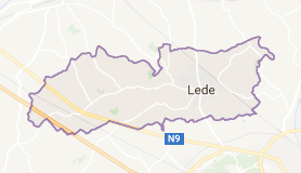 Kaart luchthavenvervoer in Lede