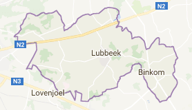 Kaart luchthavenvervoer in Lubbeek