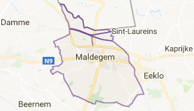 Kaart luchthavenvervoer in Maldegem