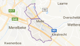 Kaart luchthavenvervoer in Melle