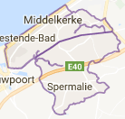 Kaart luchthavenvervoer in Middelkerke