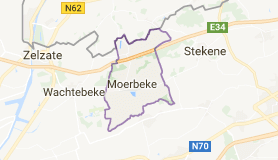 Kaart luchthavenvervoer in Moerbeke