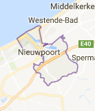 Kaart luchthavenvervoer in Nieuwpoort