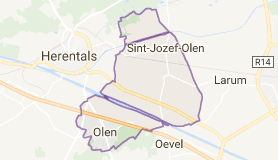 Kaart luchthavenvervoer in Olen