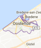 Kaart luchthavenvervoer in Oostende