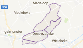 Kaart luchthavenvervoer in Oostrozebeke
