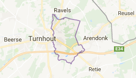 Kaart luchthavenvervoer in Oud-Turnhout