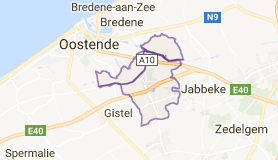 Kaart luchthavenvervoer in Oudenburg