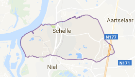 Kaart luchthavenvervoer in Schelle