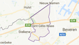 Kaart luchthavenvervoer in Sint-Gillis-Waas