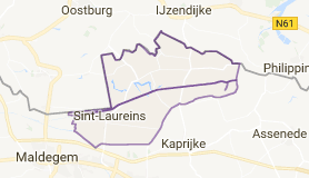 Kaart luchthavenvervoer in Sint-Laureins