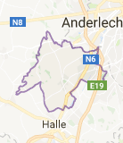 Kaart luchthavenvervoer in Sint-Pieters-Leeuw