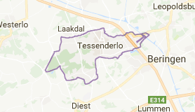 Kaart luchthavenvervoer in Tessenderlo
