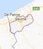 Kaart luchthavenvervoer in Veurne
