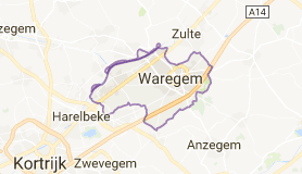 Kaart luchthavenvervoer in Waregem