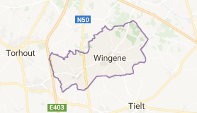 Kaart luchthavenvervoer in Wingene