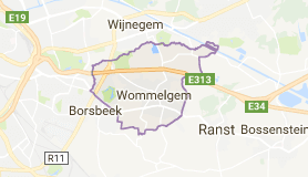 Kaart luchthavenvervoer in Wommelgem
