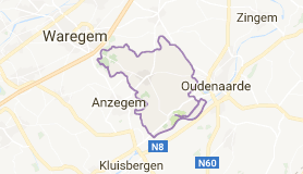 Kaart luchthavenvervoer in Wortegem-Petegem