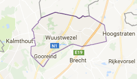 Kaart luchthavenvervoer in Wuustwezel