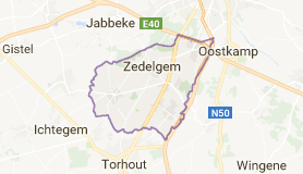 Kaart luchthavenvervoer in Zedelgem