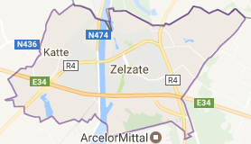 Kaart luchthavenvervoer in Zelzate